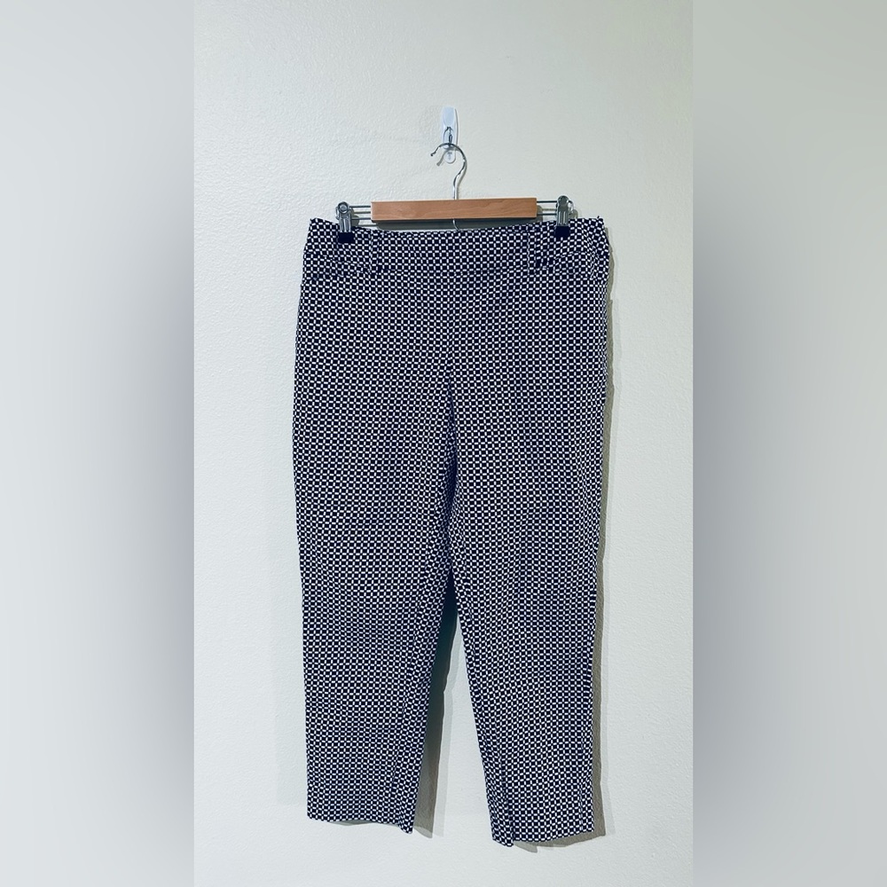 White House Black Market Black and White Checker Slim Ankle Pants